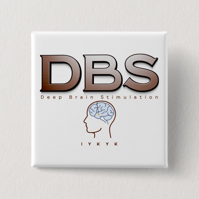 Parkinsons DBS IYKYK 2 Inch Square Button (Front)
