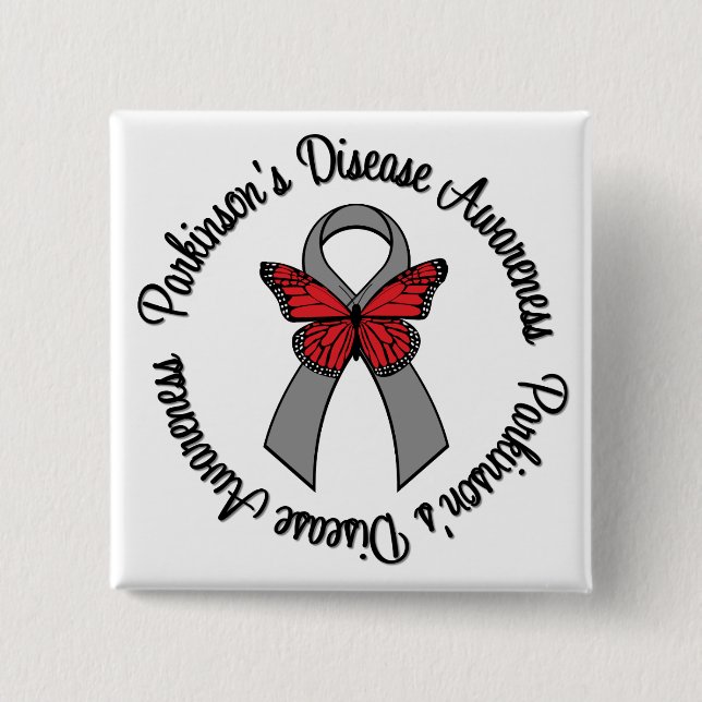 Parkinson's Disease Awareness 2 Inch Square Button (Front)