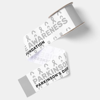Parkinson's Disease Awareness Pattern Ribbon Grosgrain Ribbon