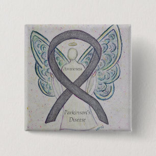 Parkinson's Disease Awareness Ribbon Angel Art Pin