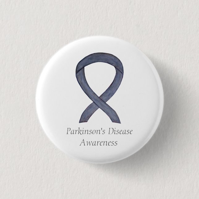 Parkinson's Disease Awareness Ribbon Art Pin (Front)