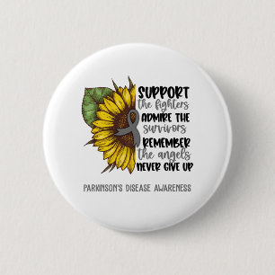 Parkinson's Disease Awareness Ribbon Support Gifts 2 Inch Round Button