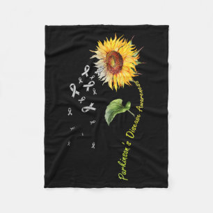 Parkinsons Disease Awareness Sunflower Fleece Blanket