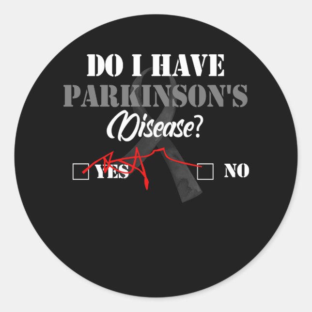 Parkinsons Disease Awareness Yes No Warrior Surviv Classic Round Sticker (Front)