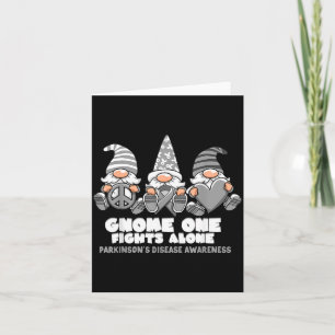 Parkinsons Disease Gnome Wearing A Fight Alone Card