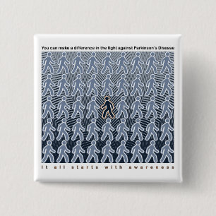 Parkinsons Fight Starts with Awareness 2 Inch Square Button