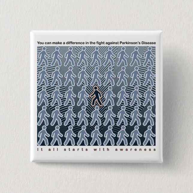 Parkinsons Fight Starts with Awareness 2 Inch Square Button (Front)