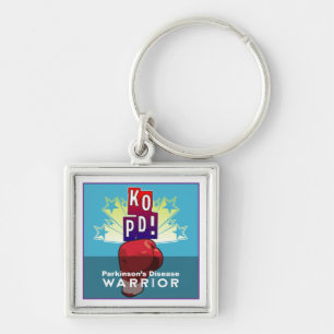 Parkinson's KO Warrior sq Keychain