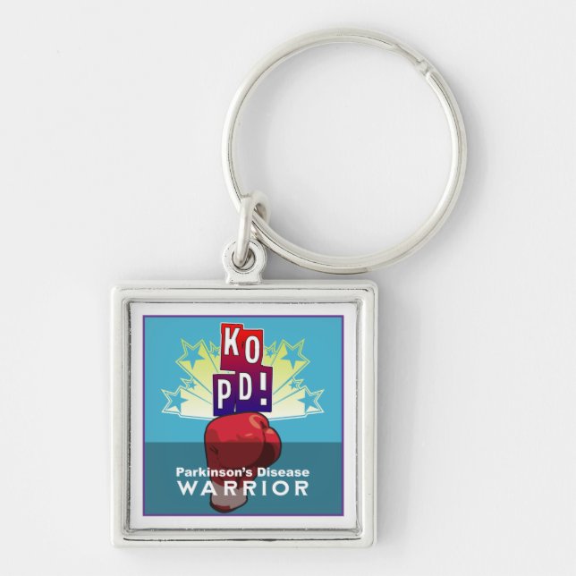 Parkinson's KO Warrior sq Keychain (Front)