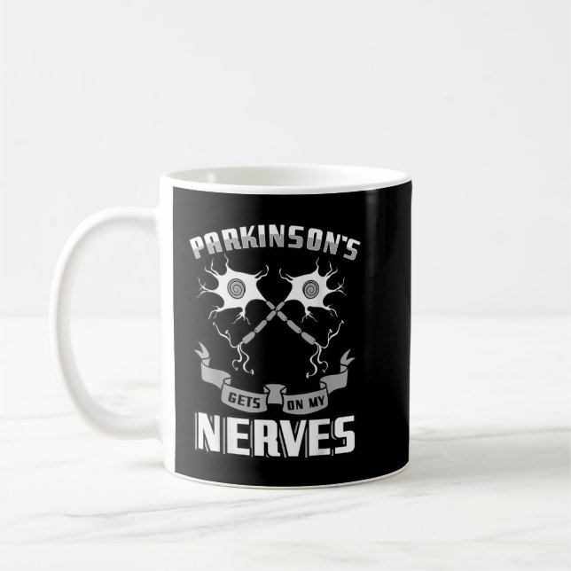 Parkinsons Nerves Degenerative Disorder Grey Ribbo Coffee Mug (Left)