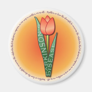 Parkinsons Tulip Round Strength Quote Magnet