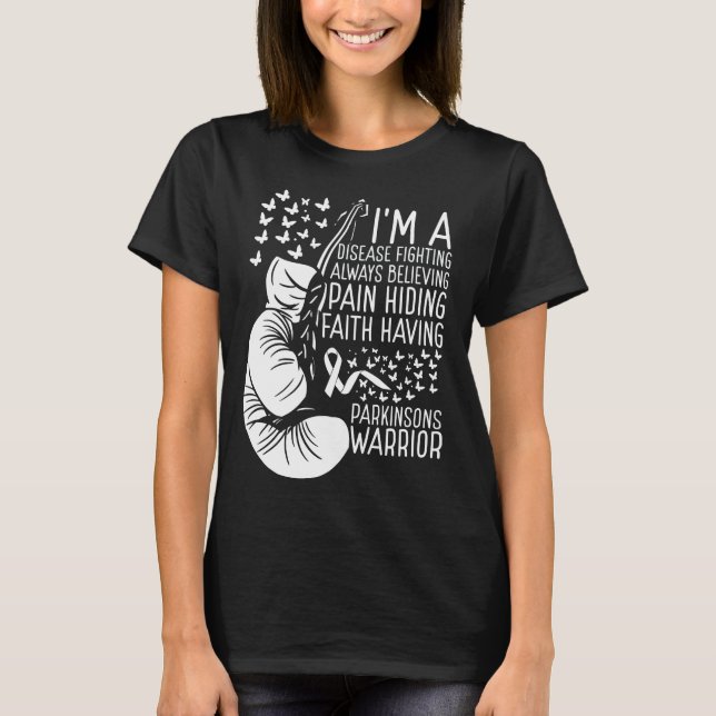 Parkinsons Warrior Awareness Ribbon Disease T-Shirt (Front)