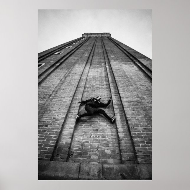 Parkour Athlete climb San Marco Tower Poster (Front)