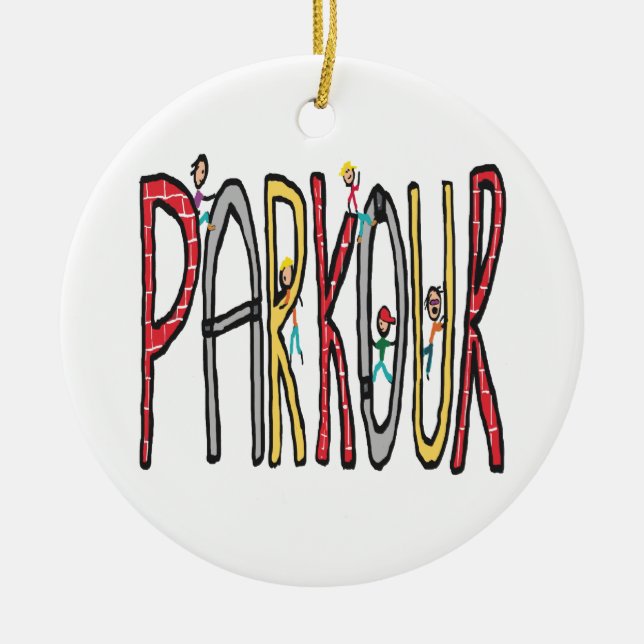 Parkour Ceramic Ornament (Front)