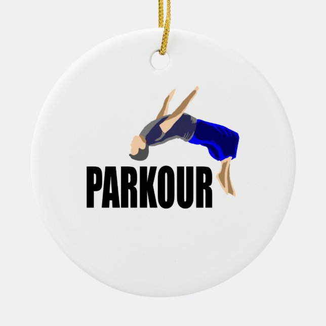 Parkour Extreme Sport Ceramic Ornament (Front)