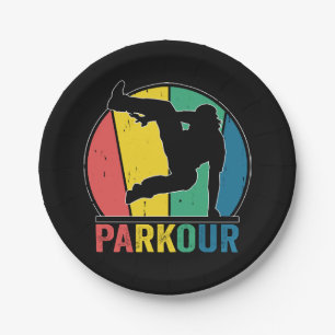Parkour Free Running Training Traceur Retro  Paper Plate