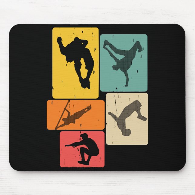Parkour Freerunner Traceur Retro Freerunning Mouse Pad (Front)