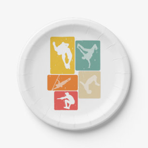 Parkour Freerunner Traceur Retro Freerunning Paper Plate