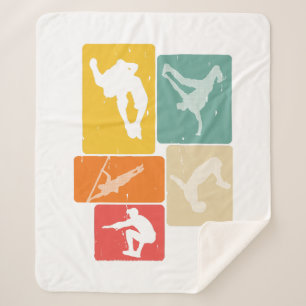 Parkour Freerunner Traceur Retro Freerunning Sherpa Blanket