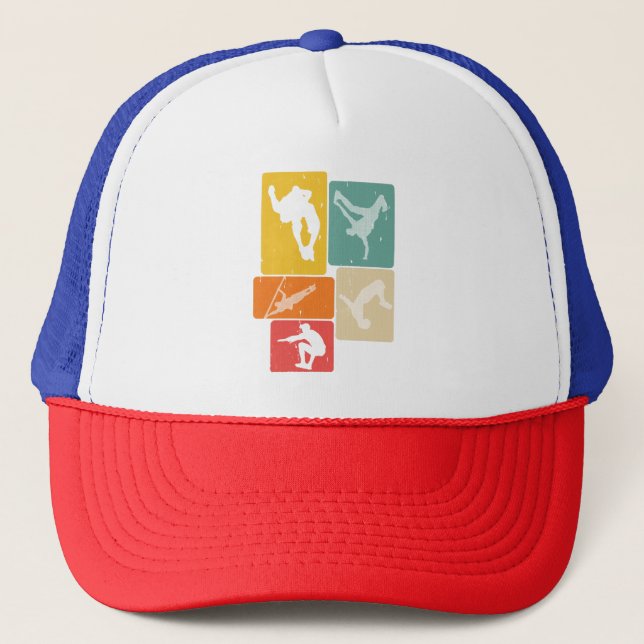 Parkour Freerunner Traceur Retro Freerunning Trucker Hat (Front)