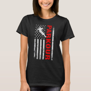 Parkour & Freerunning with US American Flag T-Shirt