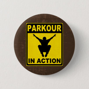 Parkour In Action Signboard 2 Inch Round Button