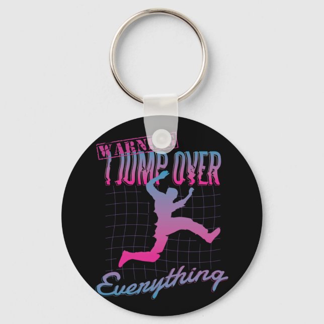 Parkour Jump Man Design Keychain (Front)