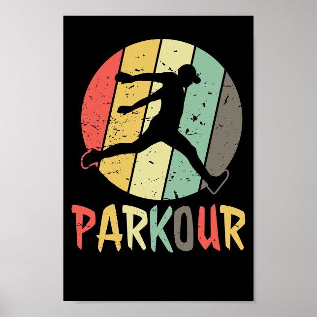 Parkour Logo in Retro Farben Poster (Front)