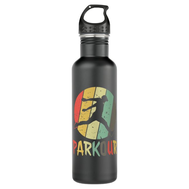Parkour logo retro colors 710 ml water bottle (Front)