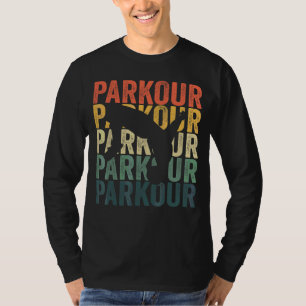 Parkour Retro Silhouette Vintage Style Design T-Shirt