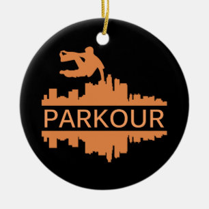 Parkour Run The City Freerunning Vintage Apparel Ceramic Ornament