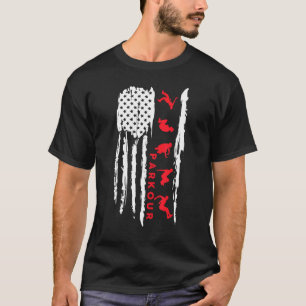 Parkour silhouette US flag graphic Parkour T-Shirt