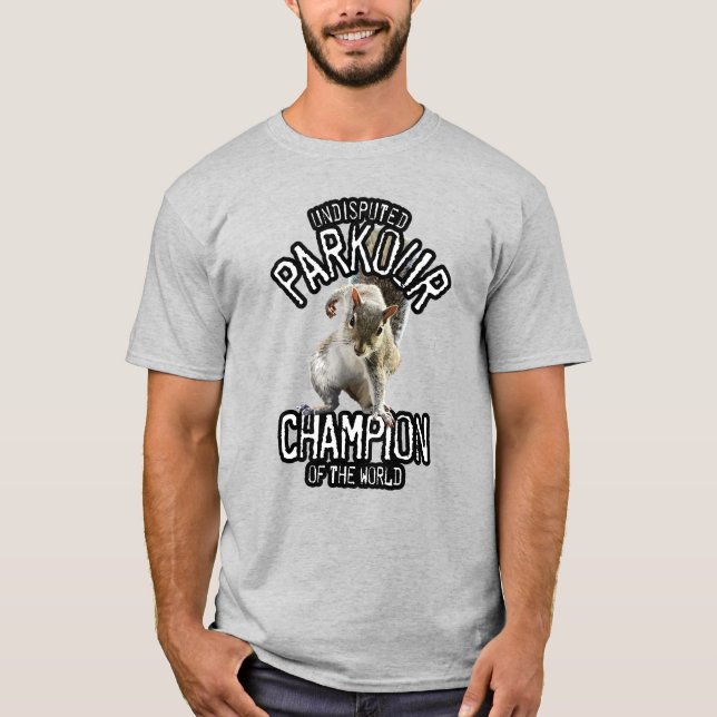 Parkour Squirrel - funny freerunning T-Shirt (Front)