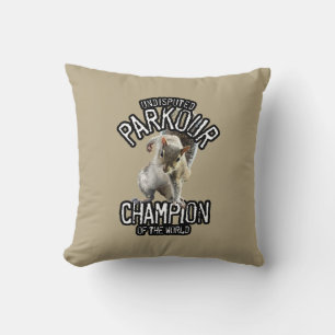 Parkour Squirrel - funny freerunning Throw Pillow