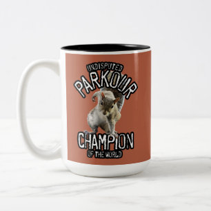 Parkour Squirrel - funny freerunning Two-Tone Coffee Mug