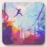 Parkour Urban Free Running Freestyling Modern Art Coaster<br><div class="desc">A colourful artist's impression of parkour being practiced in an urban back street.</div>
