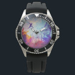 Parkour Urban Free Running Freestyling Modern Art Watch<br><div class="desc">A modern artist's impression of the popular extreme sport of parkour being practiced in an colourful urban back street.</div>