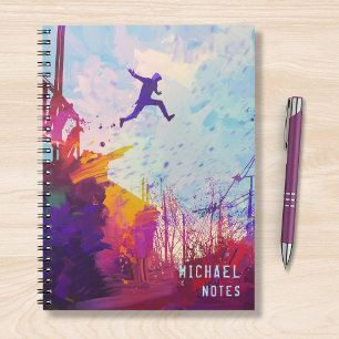 Parkour Urban Free Running Modern Art Personalized Notebook