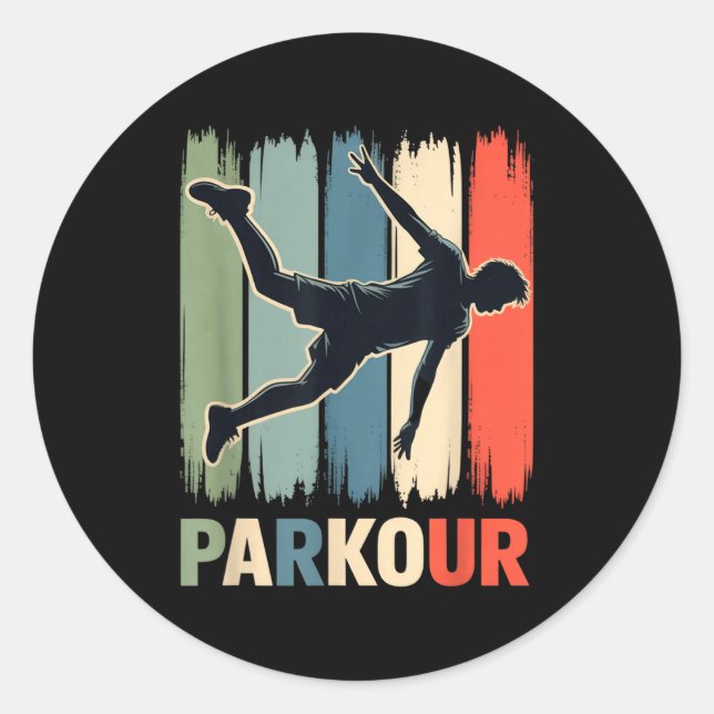 Parkour, Urban Gymnast, Traceur, Runner  Classic Round Sticker (Front)