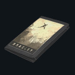 Parkour Urban Obstacle Course Modern Sepia Name Trifold Wallet<br><div class="desc">A modern artist's impression of parkour being practiced in an urban back street in sepia tones.</div>