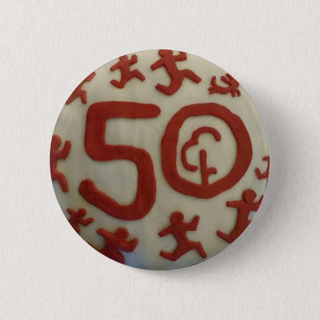 Parkrun 50 milestone badge 2 inch round button (Front)