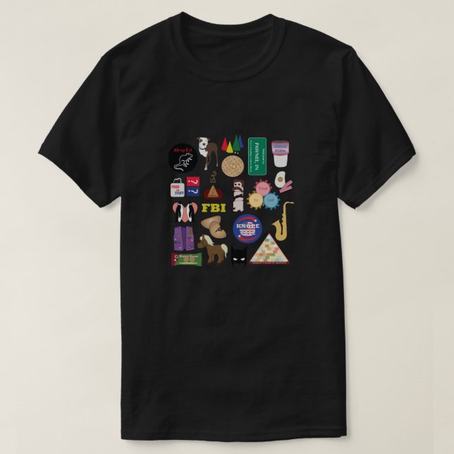 Parks and Rec Flatlay Fitted T-Shirt (Design Front)