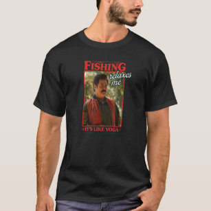 Parks & Recreation Ron Swanson Fishing Relaxes Me Crew Neck Short Sleeve  Women's T-shirt , -XXL