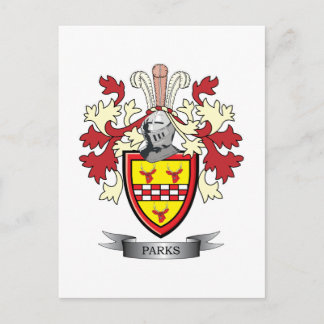 Parks Family Crest Coat of Arms Postcard