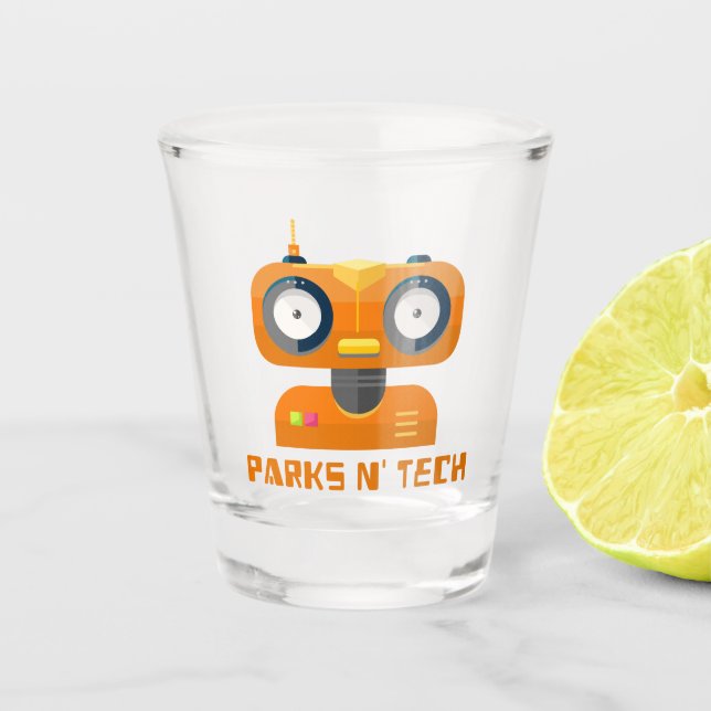 Parks N' Tech Robot 2 Shot Glass (Front)