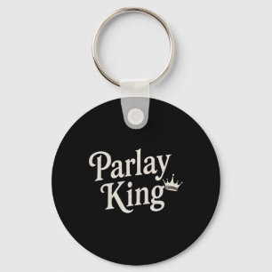 Parlay King Loves Sports Betting Gambling Man Foot Keychain