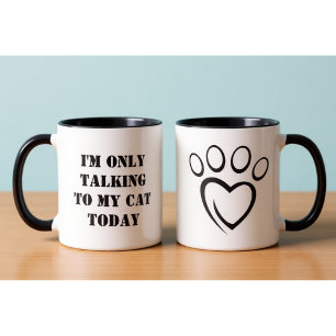 Parler à Mon Chat Aujourd'hui Mug de Bureau Drôle
