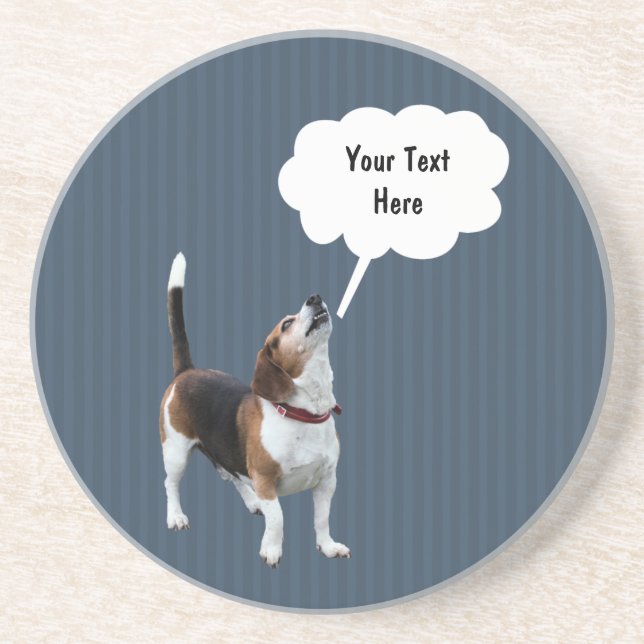 Parler Beagle mignon chien Dessous de verre de boi (Devant)