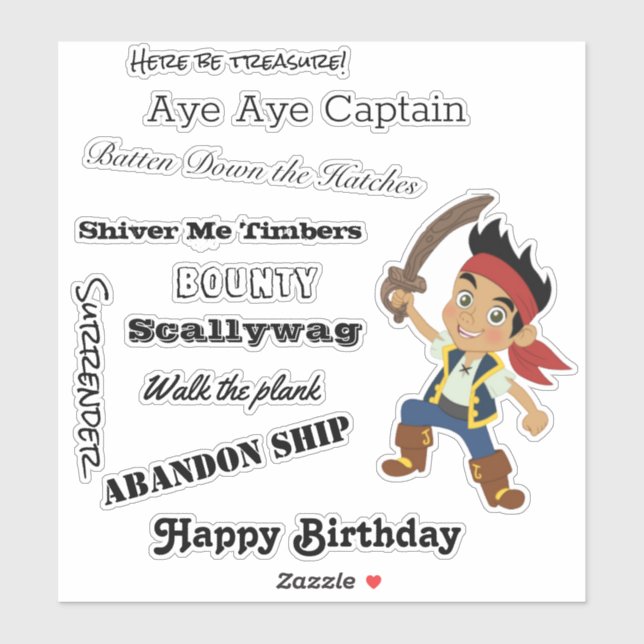 parler comme un Sticker pour garçon pirate (Feuille)