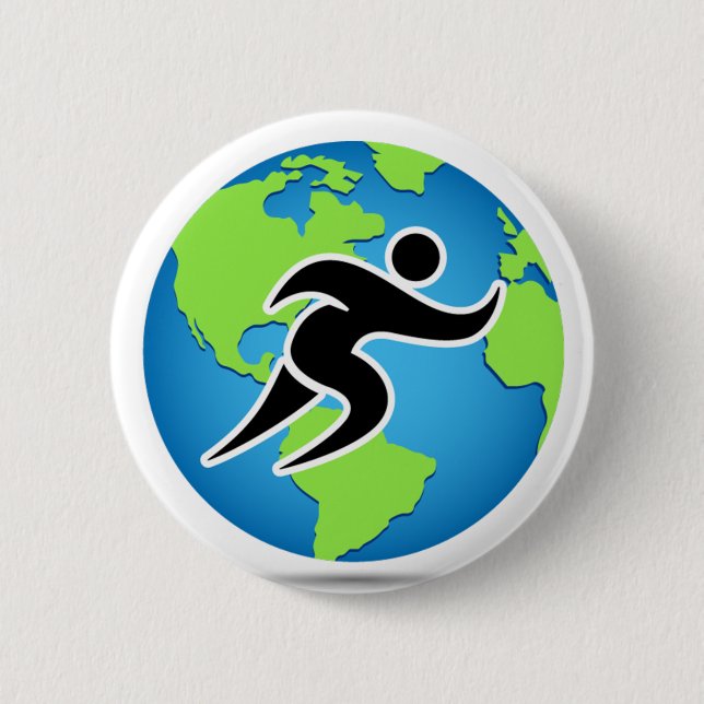 Parleremo Language Marathon Runner 2 Inch Round Button (Front)